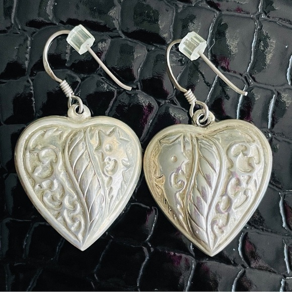 Butterfly Seahorse Spring Summer Love 3D Heart Dangle Sterling Silver Ea… - Picture 3 of 5